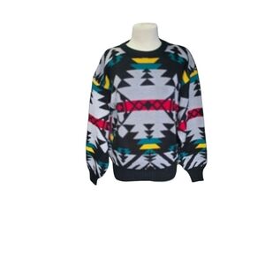 Vintage Sergio Valente Grey-black Crew Neck Retro Coastal Sweater. Size Medium